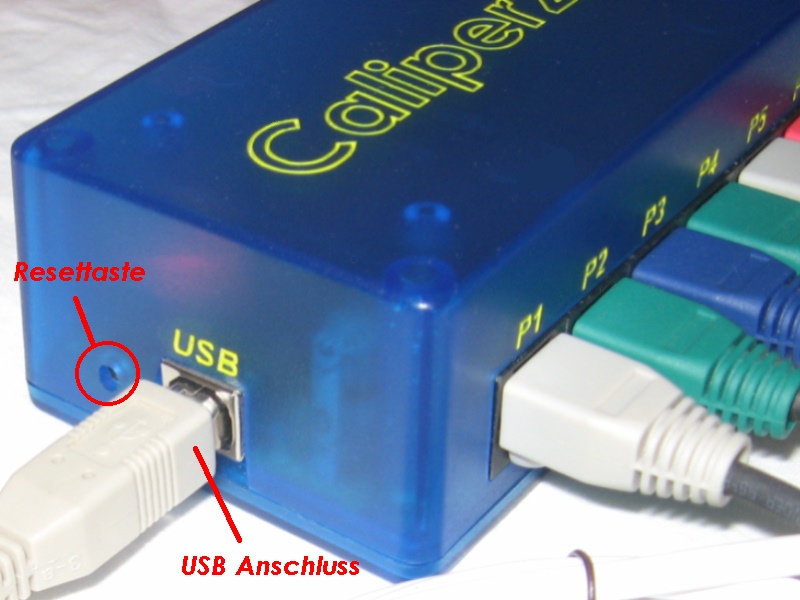 Interface USB Anschluss Resettaste